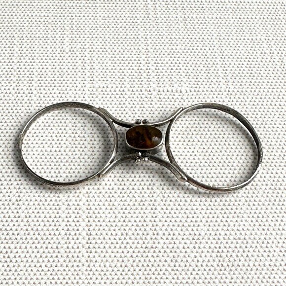 Larimar and Amber Silver Flip Ring Size 9.5 - Picture 10 of 14